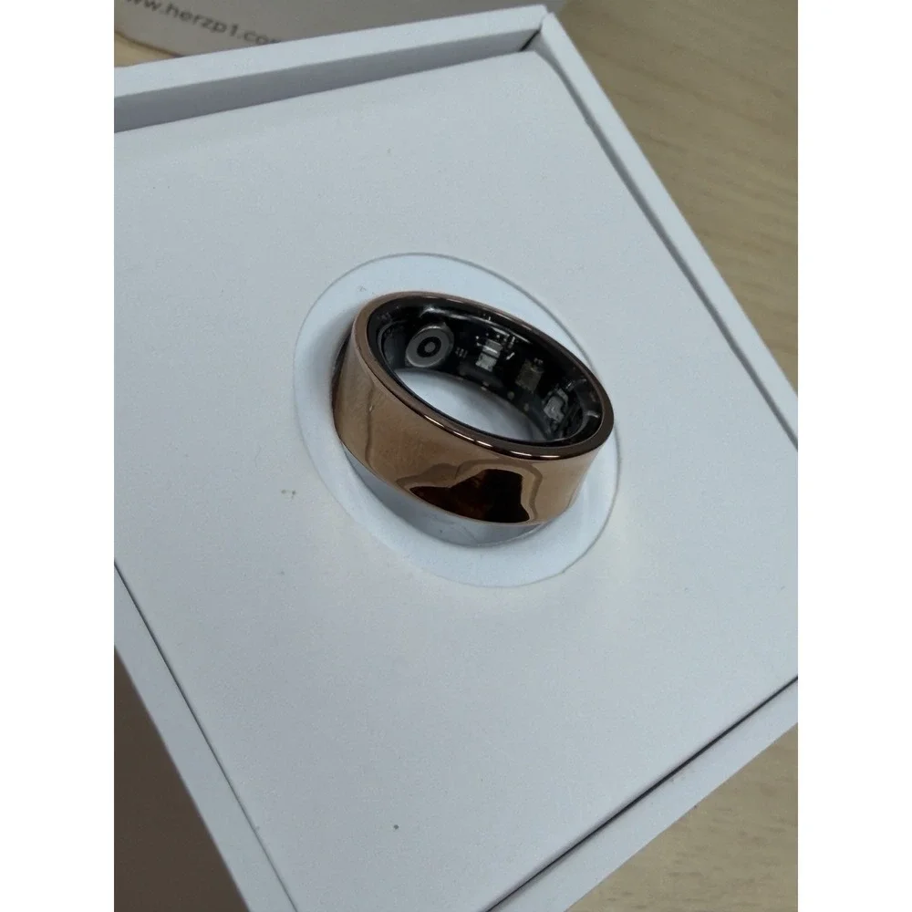 HERZ P1 Smart Ring Stainless Steel Rose Gold 6 Water Resistant Heart Rate Sleep